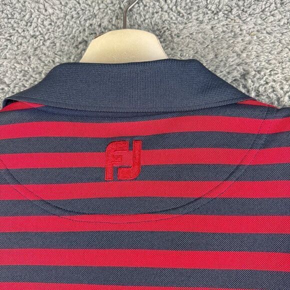 Footjoy Pinehurst Shirt Mens Large Blue Red Stripe Golf Polo Outdoor Athletic - Picture 6 of 11